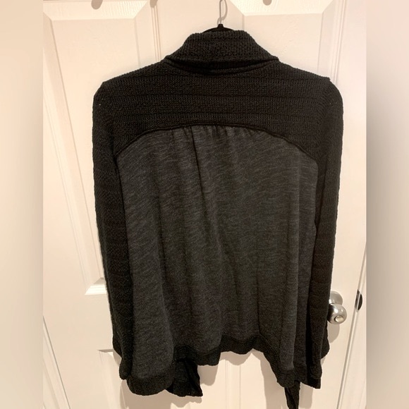 LUCKY BRAND Black & Grey Knit Cardigan, XL - Picture 3 of 4
